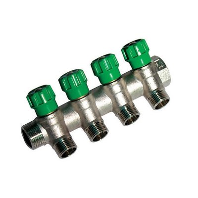 DH 320-B18664 COLLETTORE LINEARE CON RUBINETTI D'ARRESTO 4 DERIVAZIONI IMPEX