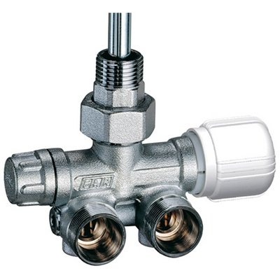 FAR 321-1437 VALVOLA MONO-BITUBO TERMOSTATIZZABILE SQUADRA SX C/BOCCHETTONE
