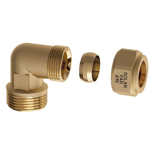 FAR 321-5877-0522 GOMITO MASCHIO CON TENUTA METALLICA PER IMPIANTI SOLARI