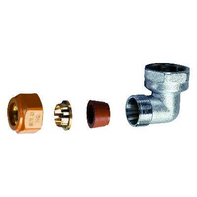 FAR 321-5878-0516 GOMITO FEMMINA COMPLETO DI KIT DI TENUTA PER IMPIANTI SOLARI