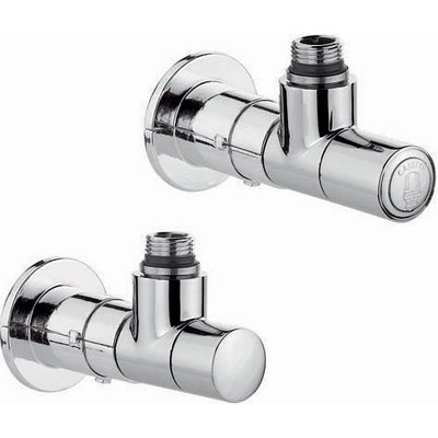 CALEF 323-400100 VALVOLA + DETENTORE A SQUADRA TERMOSTATIZZABILE CROMO