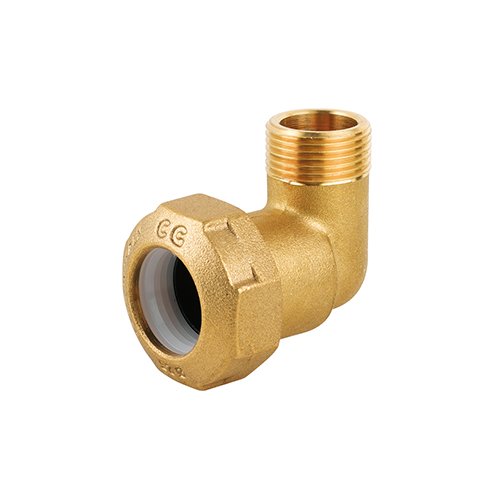 CAVAL 332-CG004-0420 GOMITO MASCHIO IN OTTONE PER TUBO PE