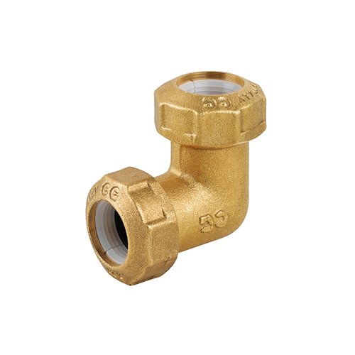 CAVAL 332-CG010-25 GOMITO DOPPIO IN OTTONE PER TUBO PE