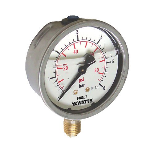 WATTS 350-7253-06 MANOMETRO A BAGNO DI GLICERINA MG1- INOX 63