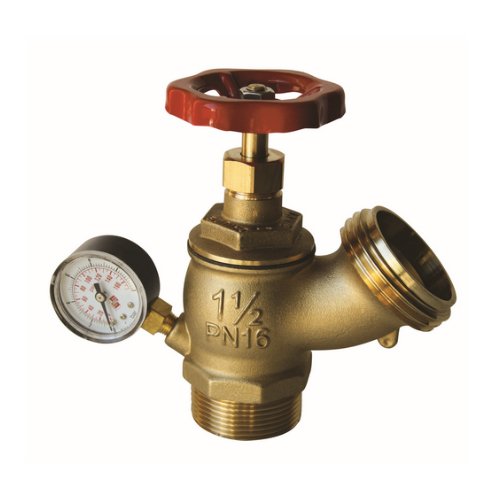 MANFR 350-7851-08 RUBINETTO IDRANTE A MURO CON MANOMETRO TIPO PESANTE PN 16