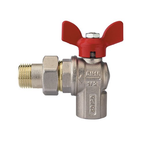 RB 354-R4625-04 VALVOLA A SFERA A SQUADRA PER COLLETTORI CON FARFALLA ALLUMINIO ROSSA