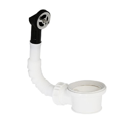 VALSI PILETTA PASSANTE CON TROPPOPIENO TONDO PER LAVABO INOX Diam. 55 mm