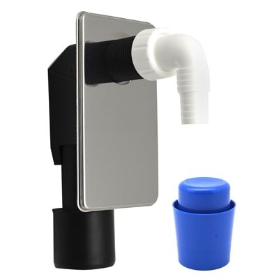 DH 361-SILINOX SIFONE LAVATRICE AD INCASSO CON PLACCA INOX