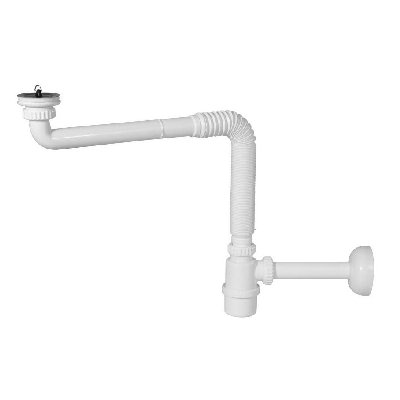 GHIDI 370-N359-SP07 SIFONE IN PP CREA SPAZIO A BOTTIGLIA PER LAVABO SENZA PILETTA