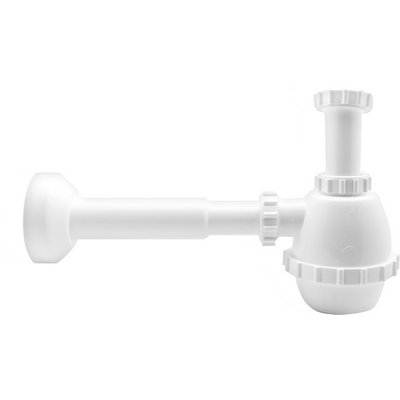 DH 371-300 SIFONE PVC 1 VIA S / PILETTA PER PORCELLANA CON CANOTTO
