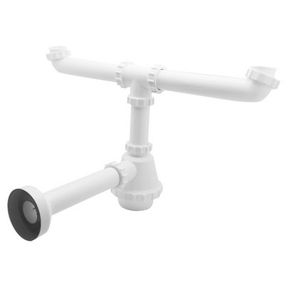 DH 371-311 SIFONE PVC 2 VIE S / PILETTA PER INOX