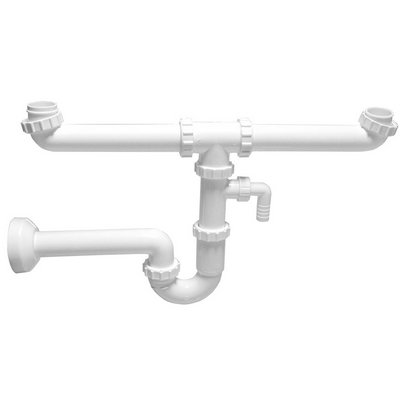 DH 371-3123 SIFONE PER LAVELLI A 2 VIE CON ATTACCO LAVATRICE