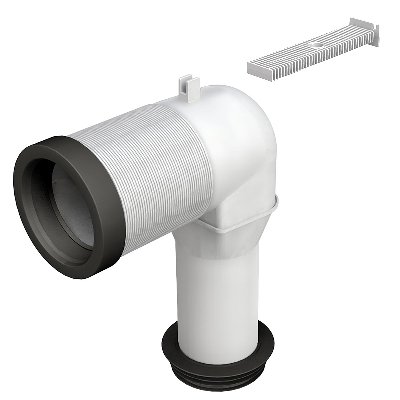 BONOM 371-B8543UN-90110 CURVA A L PER COLLEGAMENTO AL PAV. BRIDA IN PLASTICA
