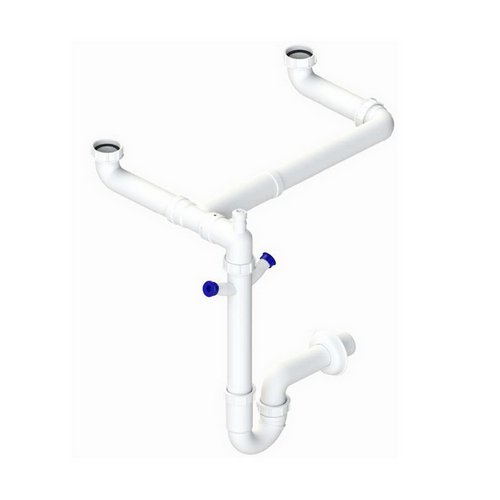 DH 371-M359 SIFONE AUTOPULENTE A 2 VIE E 2 ATTACCHI LAVASTOVIGLIE