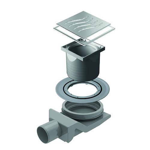 DH 371-P1803-10 CANALINA SCARICO DOCCIA QUADRATA ONDA
