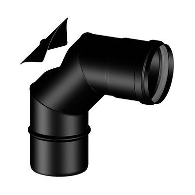 STABI 409-BS221-100 CURVA 90° MF CON ISPEZIONE PELLET SMALTATO