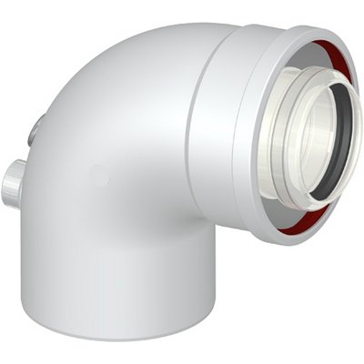 STABI 409-G2621 CURVA 87° COASSIALE M/F DN 60-100 CON PRESE ANALISI