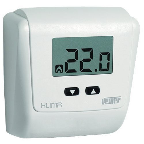 VEMER TERMOSTATO ELETTRONICO CON DISPLAY KLIMA LCD Bianco