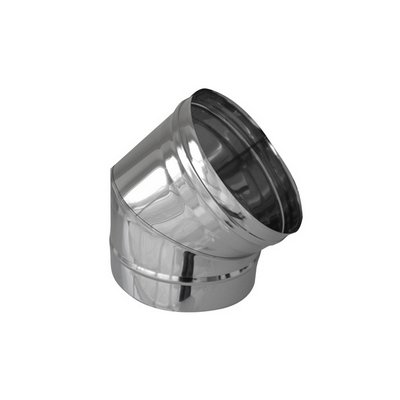 DK    CURVA IN ACCIAIO 316L A 45° PER CANNE FUMARIE Diam. 60