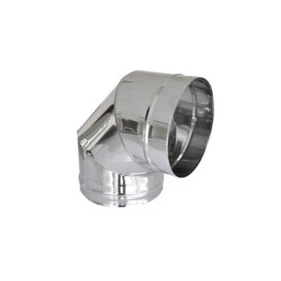 DK    CURVA IN ACCIAIO 316L  A 90° PER CANNE FUMARIE Diam. 50
