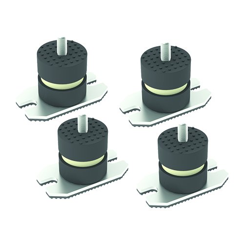 DC    4 PZ ANTIVIBRANTI A PAVIMENTO CON PIASTRA HxL 40x40 mm  M8x22
