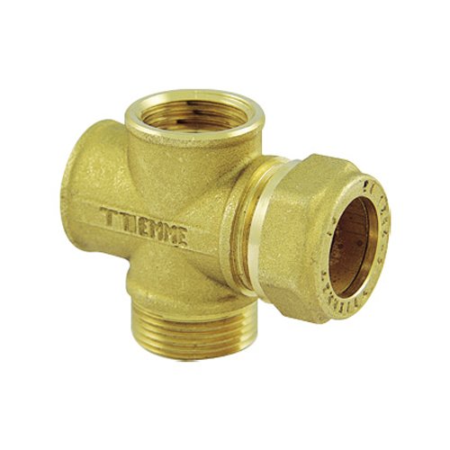 TIEMM 415-FZ1117FD-0522 RACCORDO A CROCE PER TUBO RAME PER IMPIANTI SOLARI