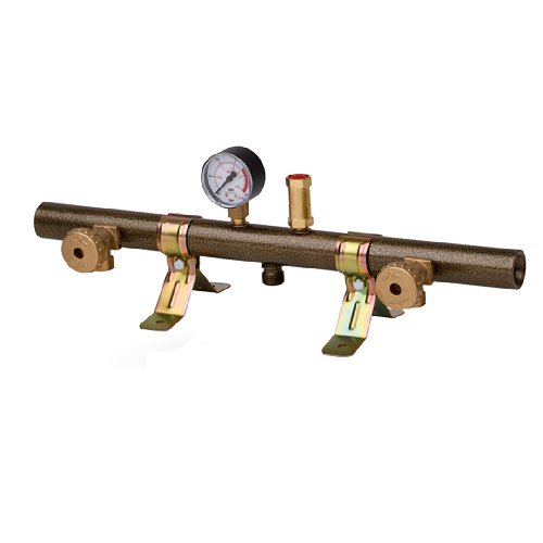 GNALI 420-F2103-02 CENTRALINA GAS TUBOLARE 2 ELEMENTI CON MANOMETRO E VALVOLA