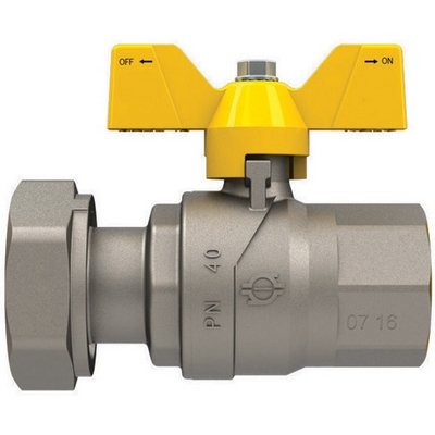 FIV 424-5302-0506 VALVOLA A SFERA GAS CON FARFALLA FUTURGAS FEMMINA-DADO GIREVOLE