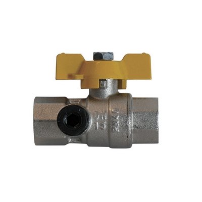 ENOLG 424-9001-06 VALVOLA A SFERA GAS CON PASSAGGIO TOTALE ED ATTACCO MANOMETRO