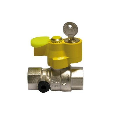 ENOLG 424-9004-05 VALVOLA A SFERA GAS FF CON SERRATURA E PRESA DI PRESSIONE