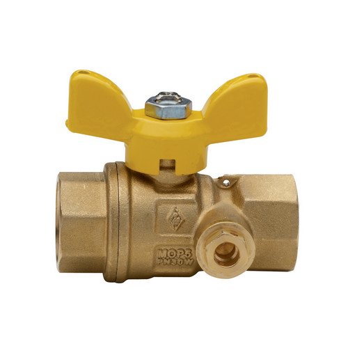 RB 424-R9099-06 VALVOLA A SFERA PER GAS A PASSAGGIO TOTALE C/PRESA PRESSIONE FF