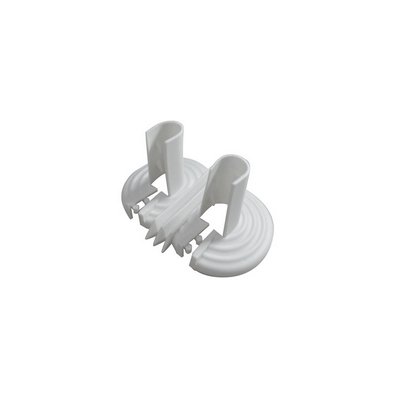 DK 433-188 BORCHIA DOPPIA IN MATERIALE PLASTICO UNIVERSALE BIANCA