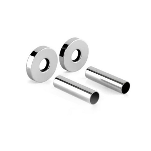 ATON  2 PZ ROSETTA OTTONE CROMATO CON TUBETTO Cromo D. 18X7