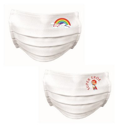 senza 600-P2022-B PZ.10 MASCHERINE BAMBINI SORRISO FANTASIE MISTE M/F IDROREPELLENTE