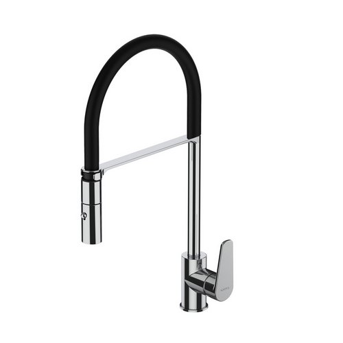 NYMO Y279-SM166DP-CR MISCELATORE LAVELLO SEMI-PRO SMERALDO C/DOC. METALLO E CANNA PVC