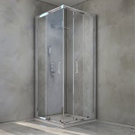 DHIMP - 1 LATO PER BOX DOCCIA ANGOLARE CRISTALLO TEMPERATO ESSENTIAL MONTATO