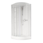 NOVEL - CABINA DOCCIA SEMICIRCOLARE MEDIA GLASS R 2 ANTE SCORR. 2 FISSE