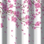 DH 102-0526 TENDA PER DOCCIA 2 LATI IN TESSUTO CM. 180 X 200 Mod. Sakura Rosa