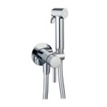 DH    SET MISCELATORE A INCASSO TONDO CON SHUT-OFF E SUPP.INTEGRATO Cromo