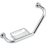 RERU - MANIGLIONE VASCA IN OTTONE CON PORTASAPONE L. 430 MM