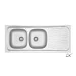 DH 140-1780-SX LAVELLO APPOGGIO IN ACCIAIO INOX MOD. LA01 CM 120x50