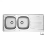 DH 140-1785-DX LAVELLO INCASSO IN ACCIAIO INOX MOD. LS01 116x50 CM
