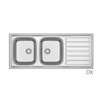 DIANHIDRO - LAVELLO INCASSO IN ACCIAIO INOX MOD. LS03 CM 120X50