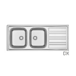 DH 140-1790-DX LAVELLO INCASSO IN ACCIAIO INOX MOD. LS06 CM 120X50