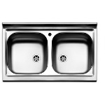 Apell - LAVELLO APPOGGIO ACCIAIO INOX 2 VASCHE CM 80