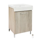 XILON MOBILE LAVATOIO CON LAVABO IN CERAMICA 1 ANTA Rovere Rosa - LxP 50x50 cm