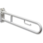 DH - BARRA DI SOSTEGNO RIBALTABILE CON PORTACARTA IGIENICA