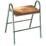 DIANHIDRO - SGABELLO DA BAGNO IN LEGNO E STRUTTURA IN ACCIAIO CROMATO