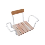 DH - SEDILE PER VASCA REGOLABILE LARICE CON SCHIENALE TELAIO BIANCO