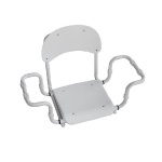 DH - SEDILE PER VASCA POLIPROPILENE REGOLABILE CON SCHIENALE TELAIO BIANCO